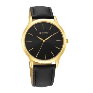 Titan Karishma Radiance NR1825YL03 Quartz Men’s Watch Black Dial Black Leather Strap