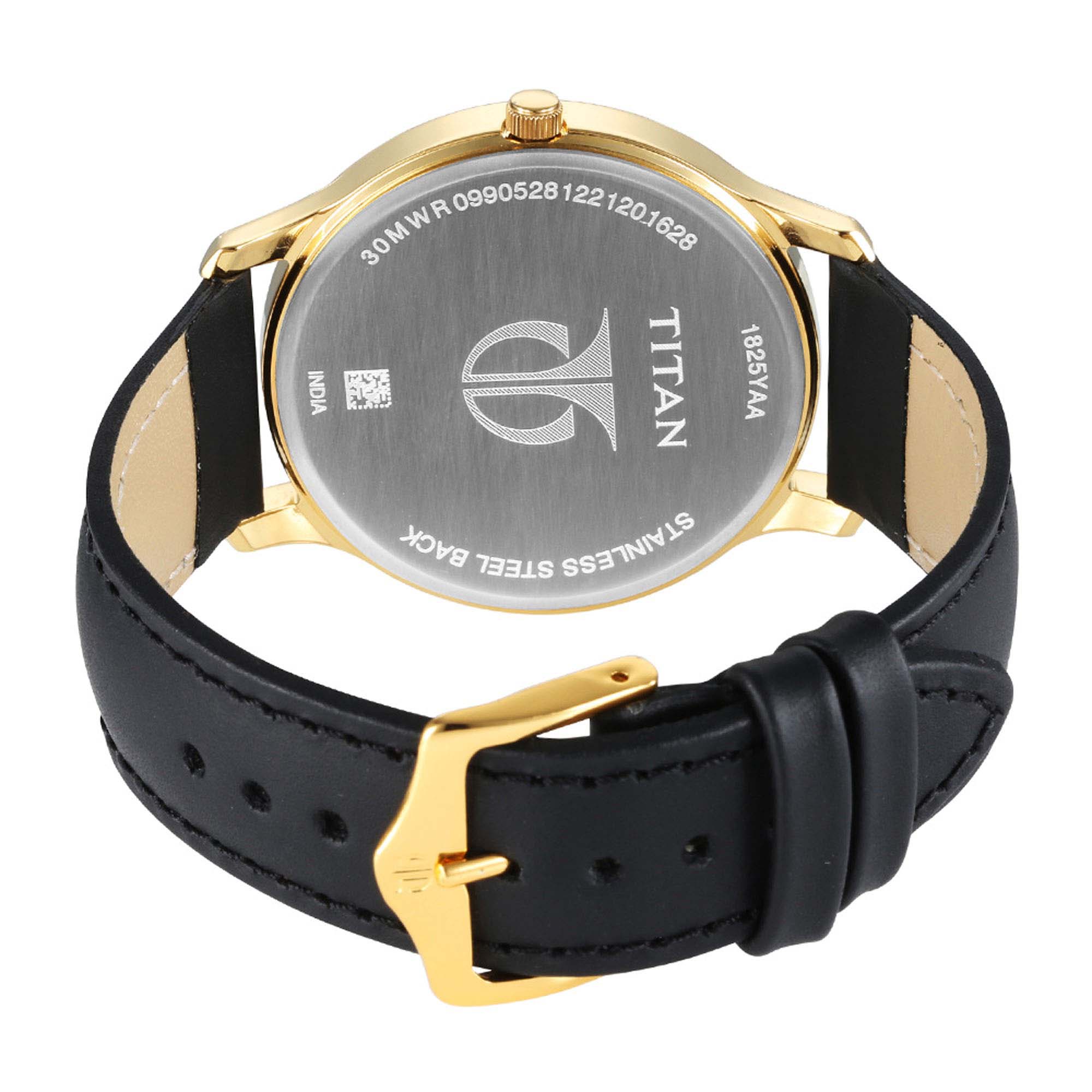 Titan Karishma Radiance NR1825YL03 Quartz Men’s Watch Black Dial Black Leather Strap - Image 3