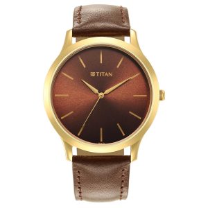 Titan Karishma Radiance NR1825YL04 Quartz Men’s Watch Brown Dial Brown Leather Strap