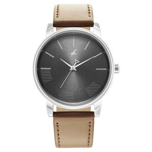 Fastrack Stunners 3291SL01 – Grey Dial Leather Strap Watch for Men