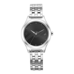 Fastrack Stunners 6152SM06 – Black Dial Metal Strap Women’s Watch