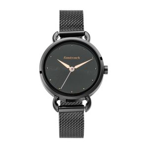 Fastrack 6221NM02 Quartz Women’s Watch Black Dial Animal Print Stainless Steel Strap