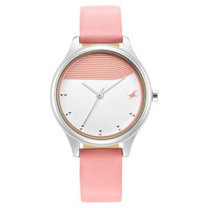 Fastrack Stunners NR6280SL01 – Silver Dial Leather Strap Watch for Girls